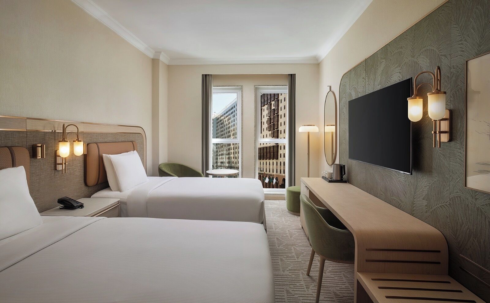 Premium bedding, down comforters, Select Comfort beds, minibar