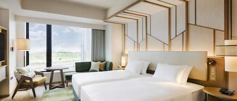 Chambre, 2 lits une place