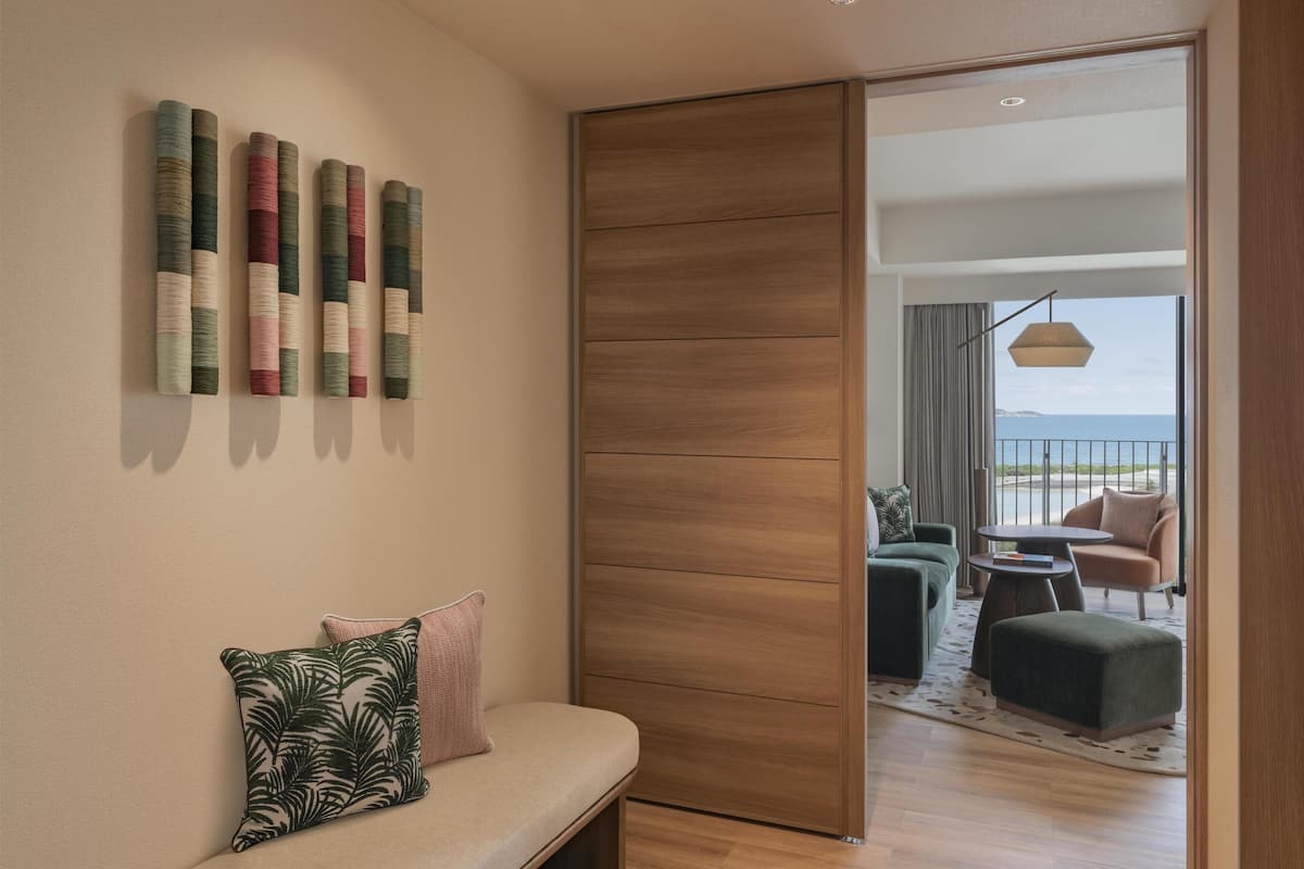 Premium Suite, 2 Twin Beds | Living area | 55-inch flat-screen TV with satellite channels