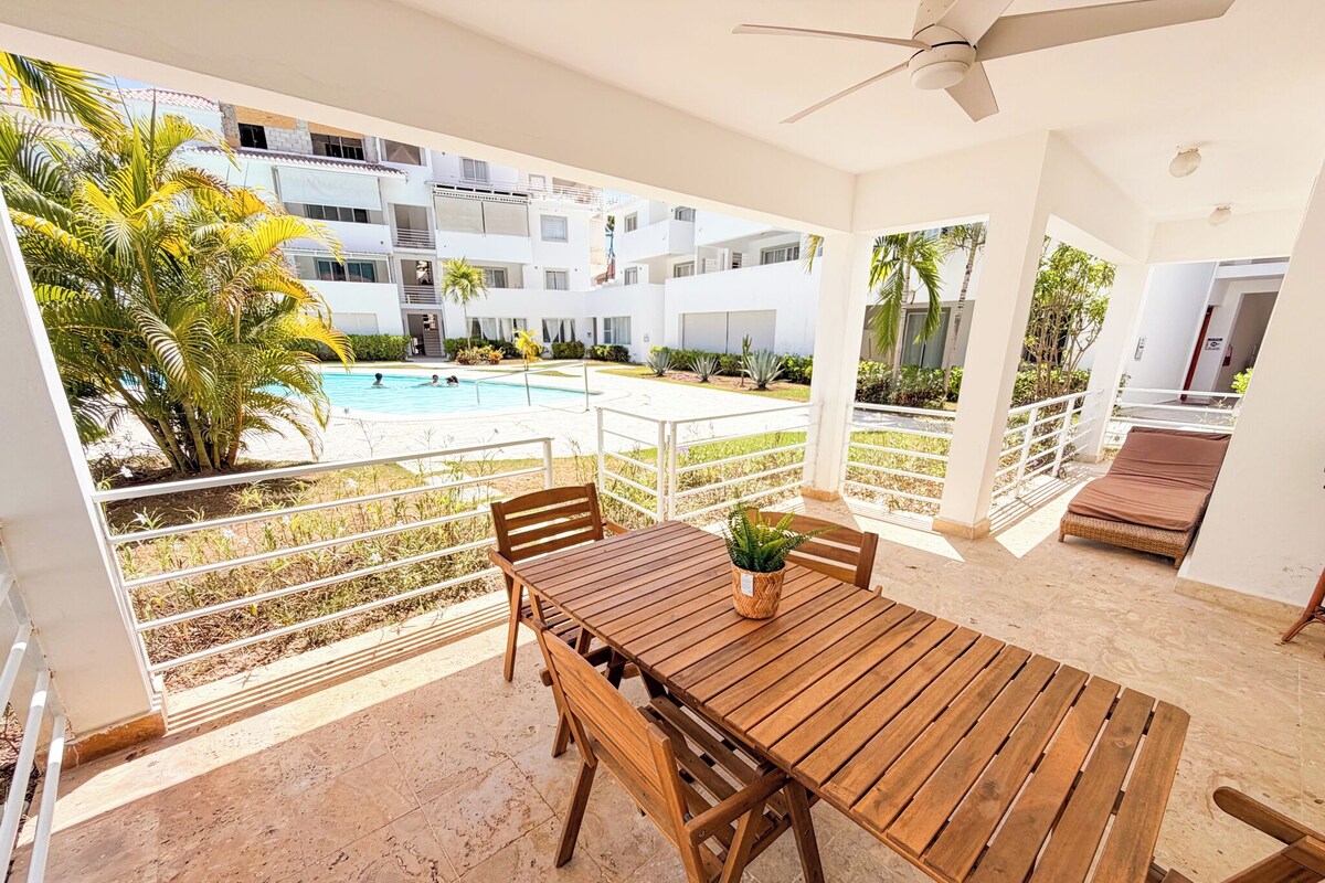 Villa – comfort, 2 soverom, bassengutsikt | Terrasse/patio