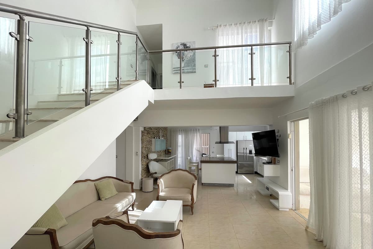 Penthouse, Pool View | Living area | LCD TV