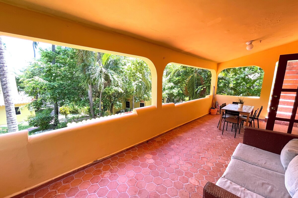 Villa, 2 soverom, balkong, hageutsikt | Terrasse/patio