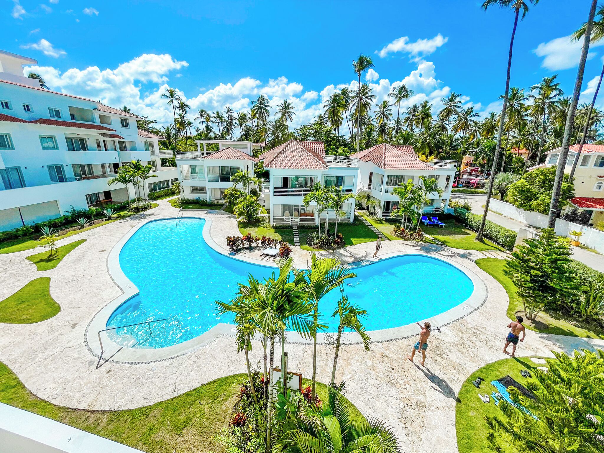 Huoneisto, 2 makuuhuonetta, näköala uima-altaalle | Näkymä huoneesta