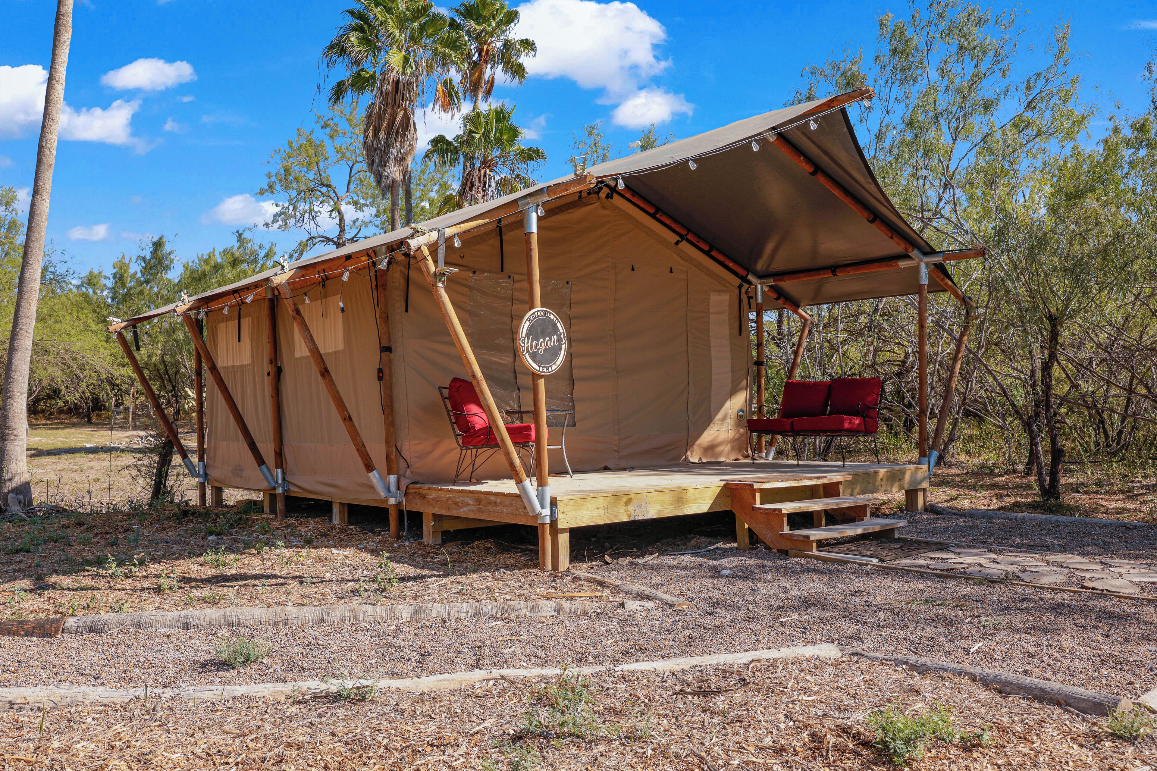 Glamping Tent 4 | Blackout drapes, iron/ironing board, free WiFi, bed sheets