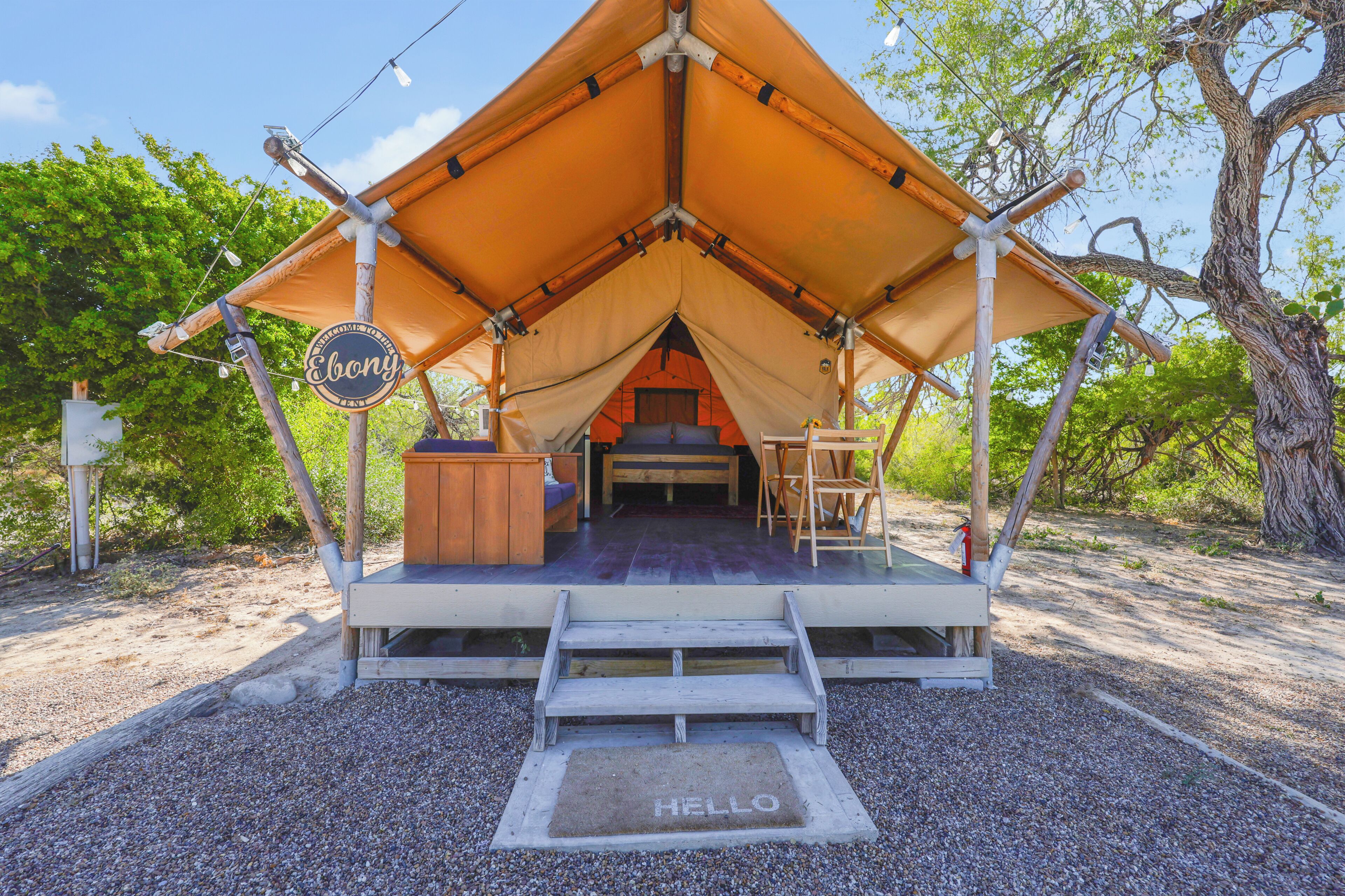 Glamping Tent | Blackout drapes, iron/ironing board, free WiFi, bed sheets