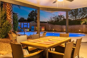 Outdoor pool, a heated pool - Poolside Oasis Retreat with Heated Pool Included • Fire Pit • Yard (Phoenix)
