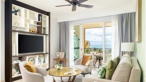 Living area - Cozy 1-bedroom resort with AC, fitness room in charming Cancun (Cancun)