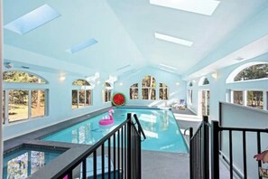 Indoor pool, a heated pool - Luxury Forest Retreat near USAFA–6 bedrooms, 5 bathrooms, Indoor Pool & Theater (Colorado Springs)