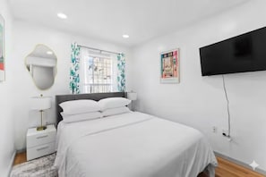 2 bedrooms, iron/ironing board, WiFi, bed sheets