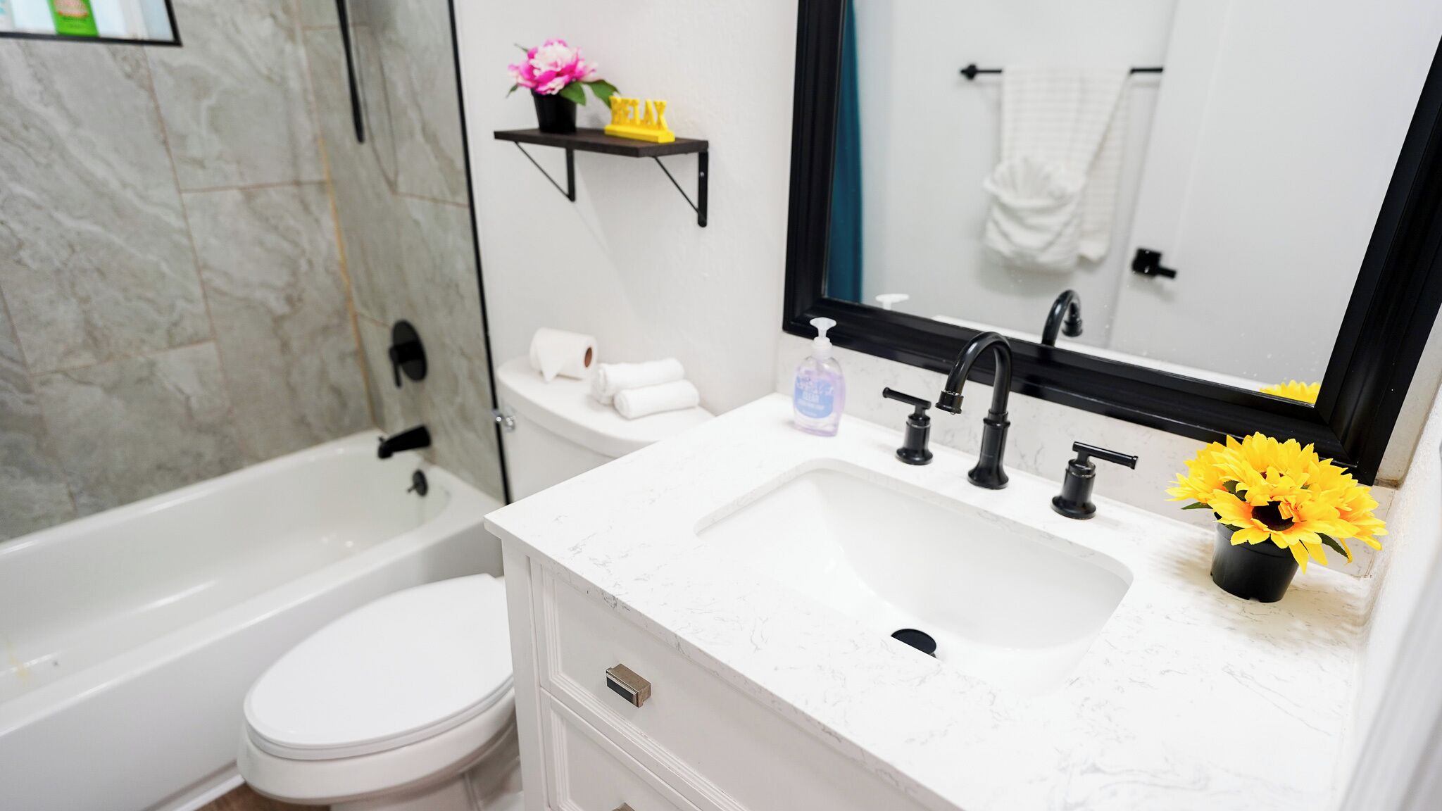Towels, soap, toilet paper