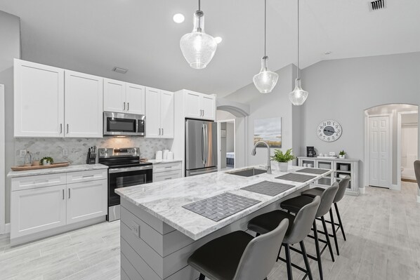 Microwave, oven, stovetop, dishwasher