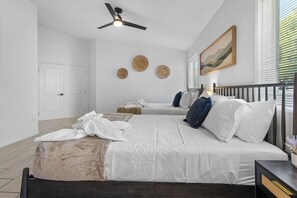 5 bedrooms, desk, iron/ironing board, travel cot