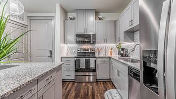 Microwave, oven, stovetop, dishwasher