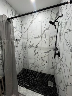 Shower, hair dryer, soap - Home Away from Home (West Hempstead)