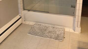 Shower, towels, toilet paper