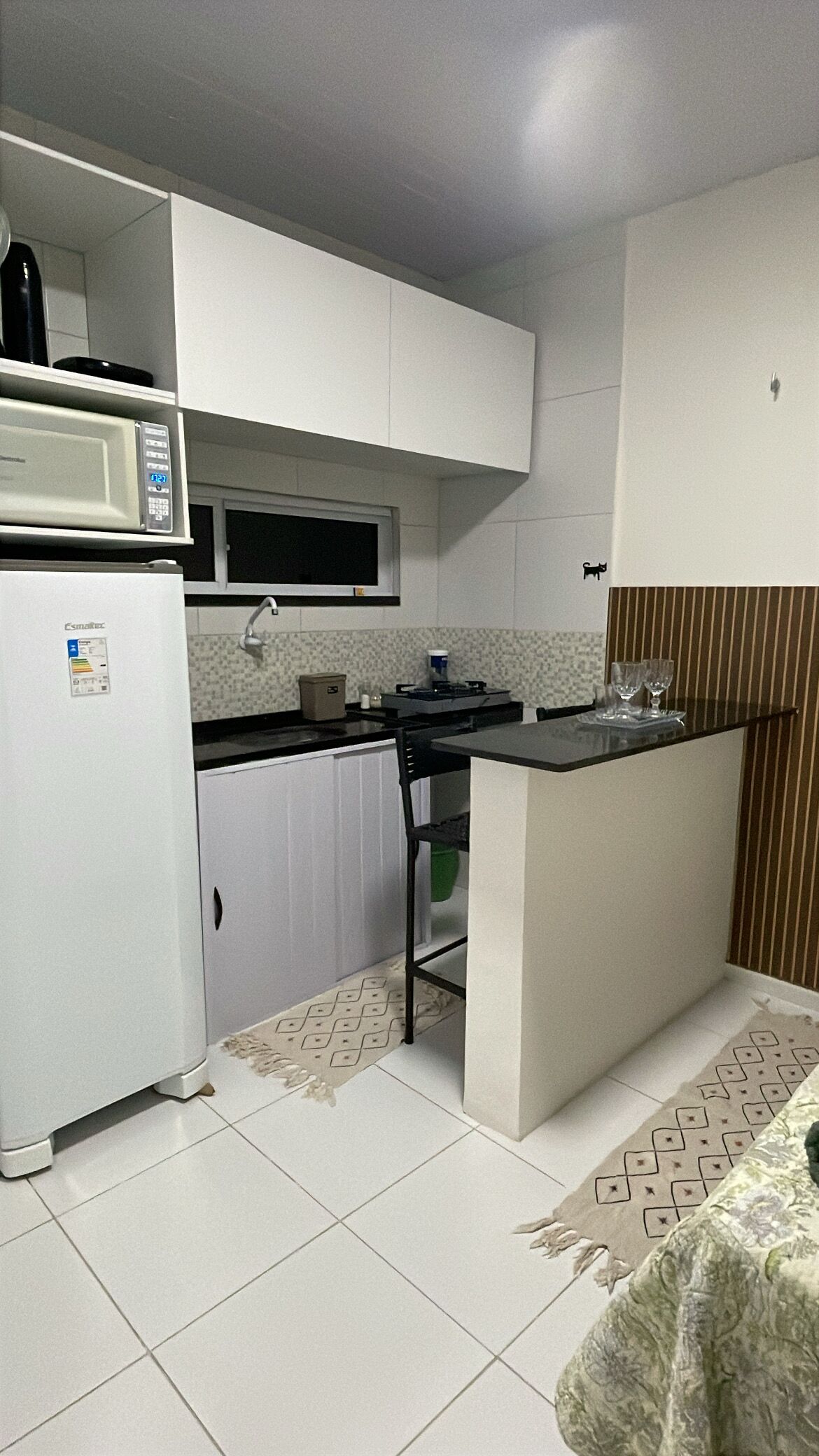 Kühlschrank, Mikrowelle, Herdplatte, Mixer