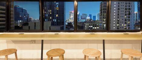 Staduitzicht vanuit accommodatie