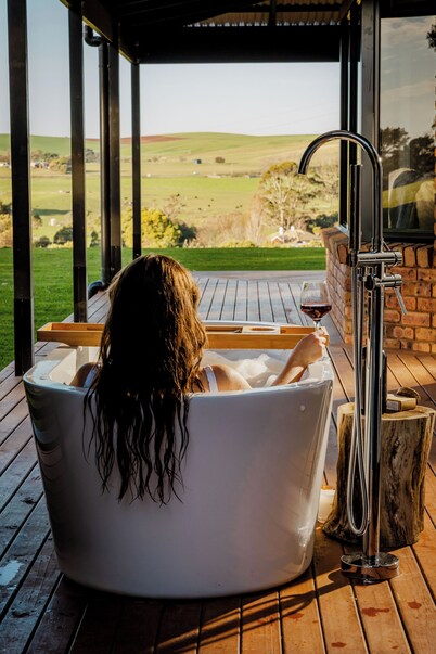 Eco Olive Grove Retreat w/ Outdoor Bath & 270° Deck — Near Latrobe Biking Trails