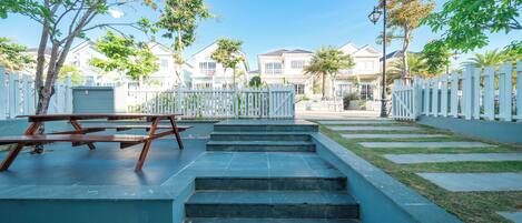 Outdoor banquet area