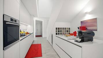Family Villa, Multiple Bedrooms, 2 Bathrooms, Mountainside (Villa Mondacce) | Private kitchen | Fridge, microwave, oven, stovetop