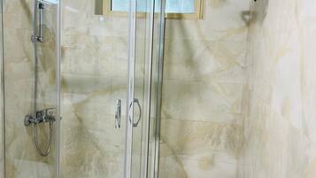 Slippers, towels, soap, shampoo