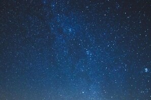 A starry night sky.