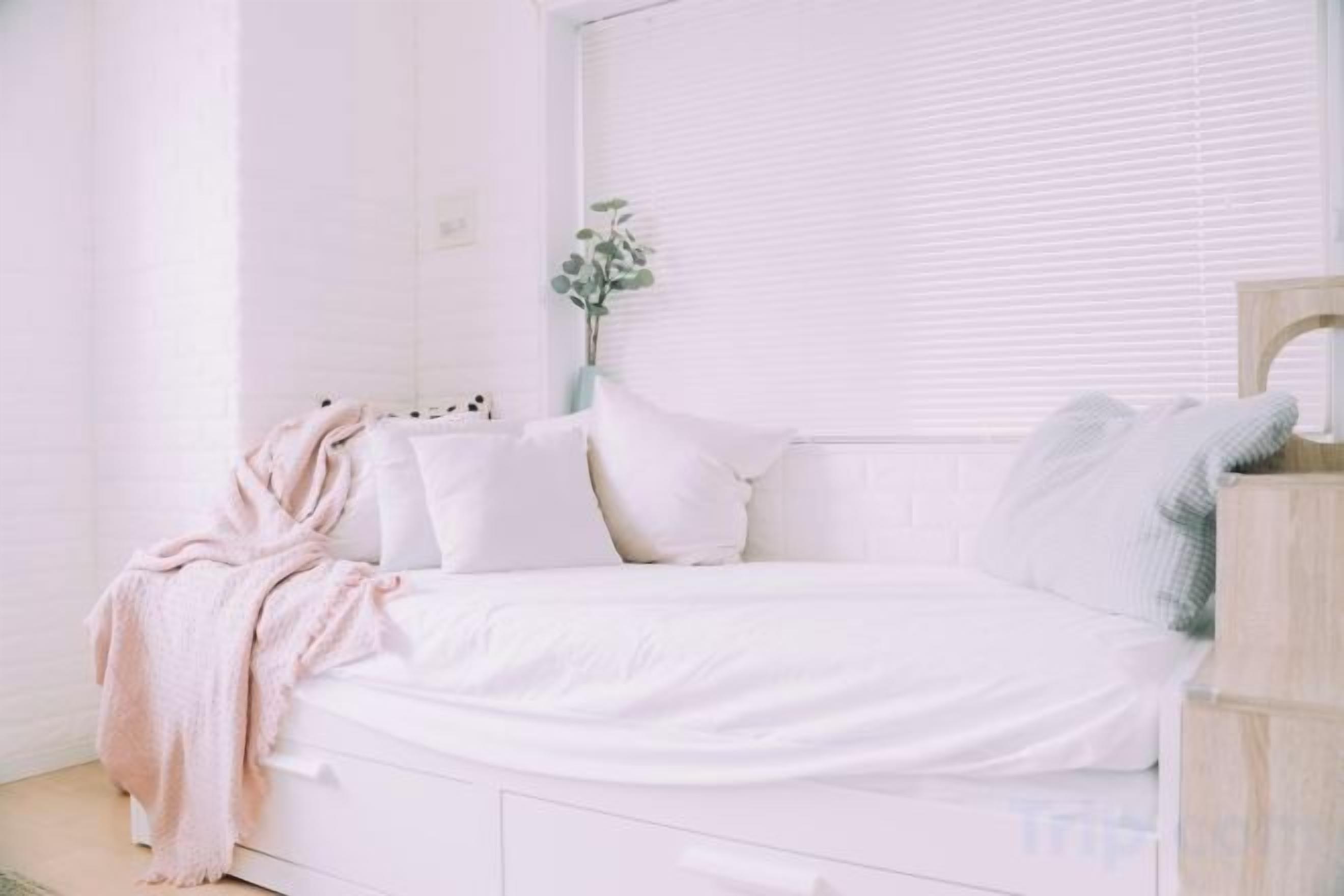 Down comforters, desk, iron/ironing board, bed sheets