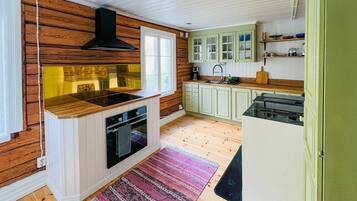 Frigorífico, horno, placa de cocina y cafetera o tetera