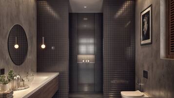 Badewanne und Dusche (separat), Haartrockner, Handtücher, Seife