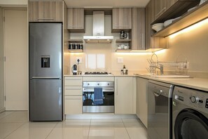 Cobertura superluxo | Cozinha privada | Geladeira, micro-ondas, fogão, cooktop