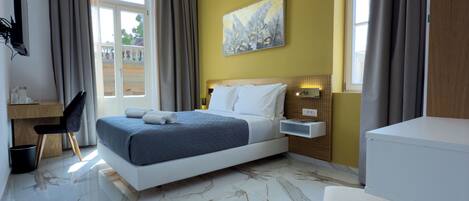 Comfort Double Room, Balcony, City View | In-room safe, blackout drapes, soundproofing, iron/ironing board