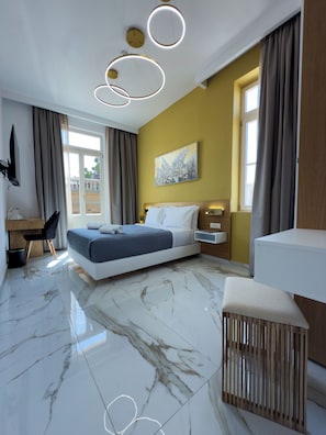 Standard Double Room, Balcony, City View | In-room safe, blackout curtains, soundproofing, iron/ironing board - Deluxe Center Suites (Chania)