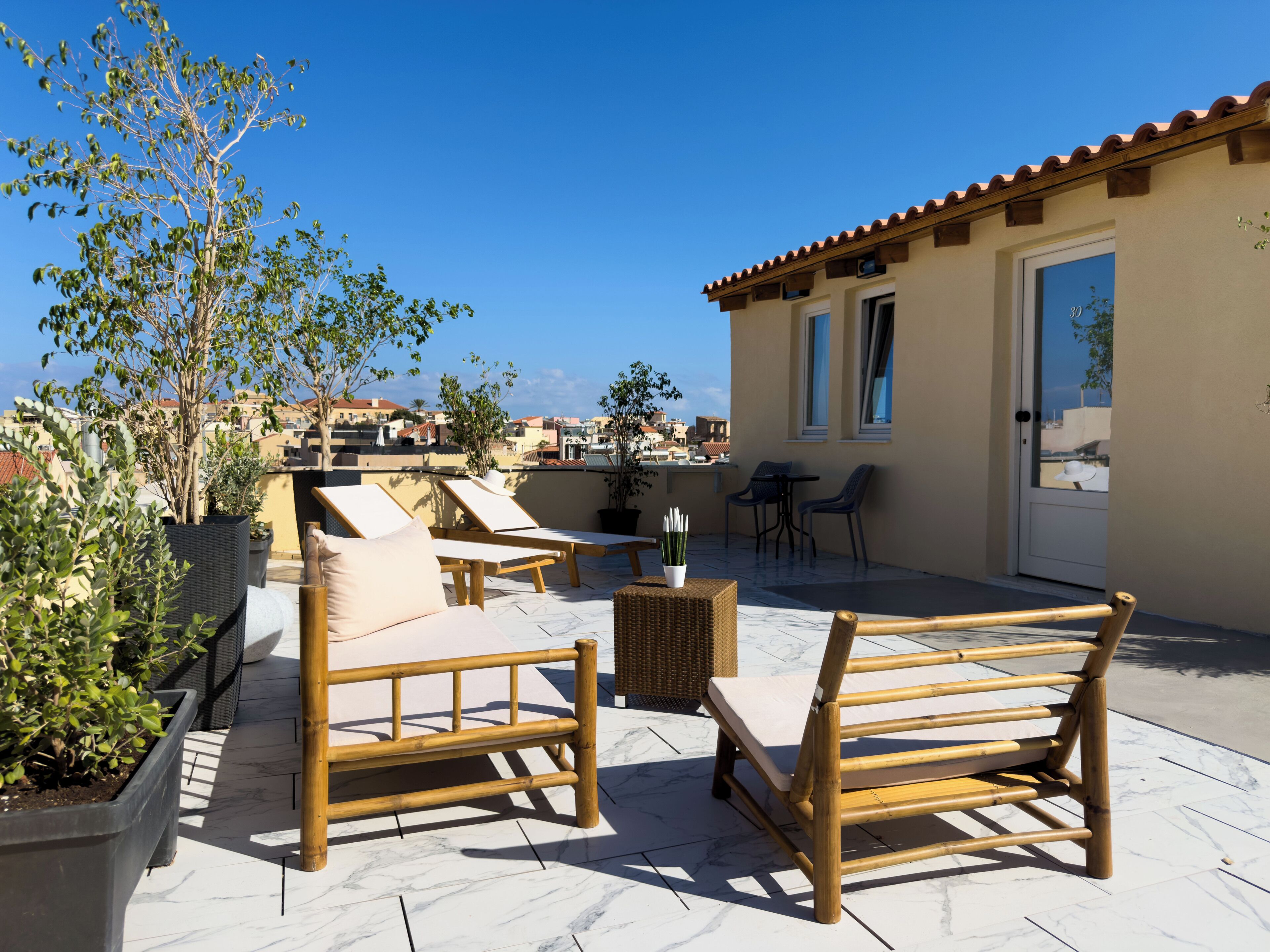 Deluxe Double Room, Terrace, City View | Terrace/patio