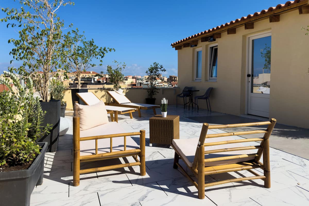 Deluxe Double Room, Terrace, City View | Terrace/patio