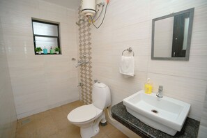 Shower, towels, soap