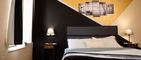 1 habitación, tabla de planchar con plancha, wifi y ropa de cama