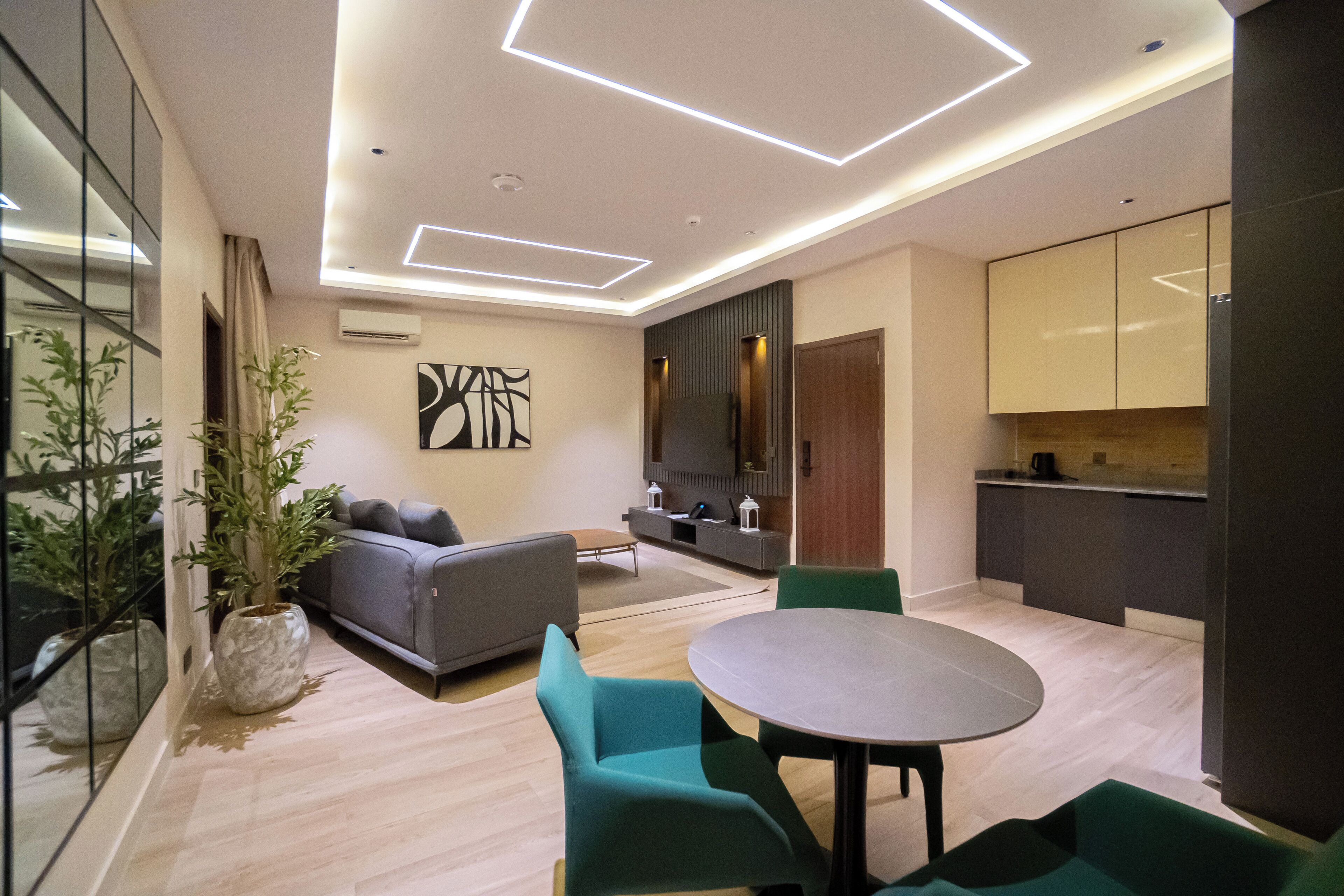 Apartment | Living area | 50-inch LED TV with satellite channels