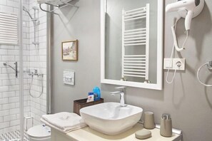 Hair dryer, slippers, bidet