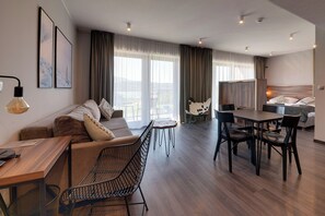 Design Studio, Balcony, Mountain View | Hypo-allergenic bedding, iron/ironing board, free WiFi, bed sheets