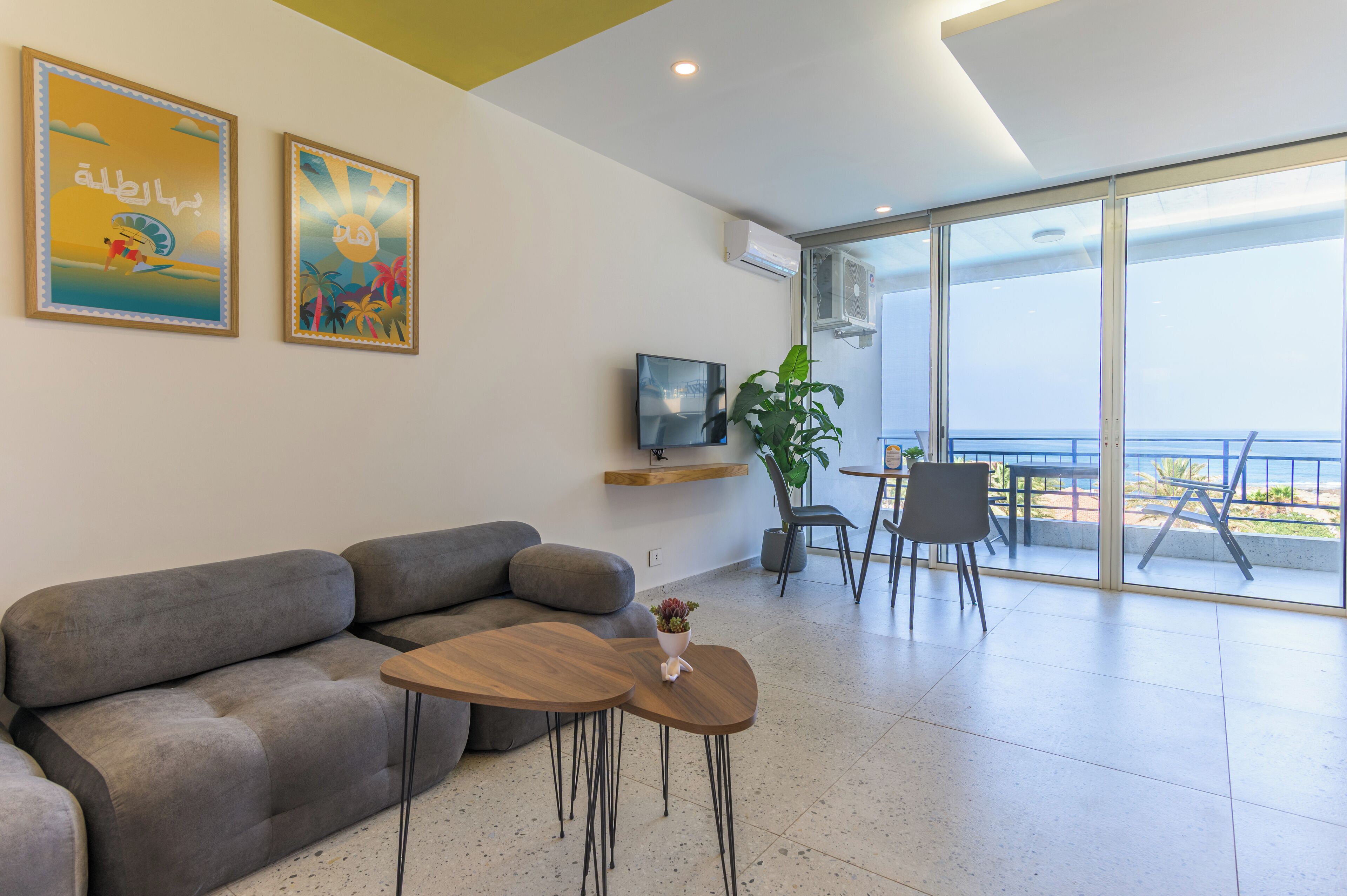 Studio, 1 Double Bed, Balcony, Sea View | Living area | 43-inch Smart TV with cable channels, streaming services