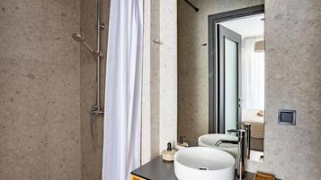 Apartment, City View | Bathroom | Shower, hair dryer, towels, soap