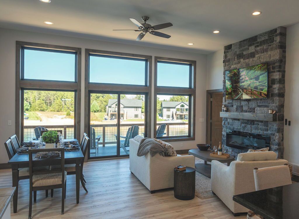 Smart TV, fireplace, video games