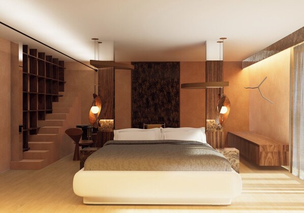 Chambre Luxe, vue jardin | Coffres-forts dans les chambres, bureau