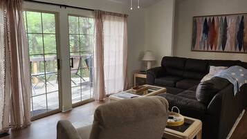 Smart TV, DVD player, books, video library