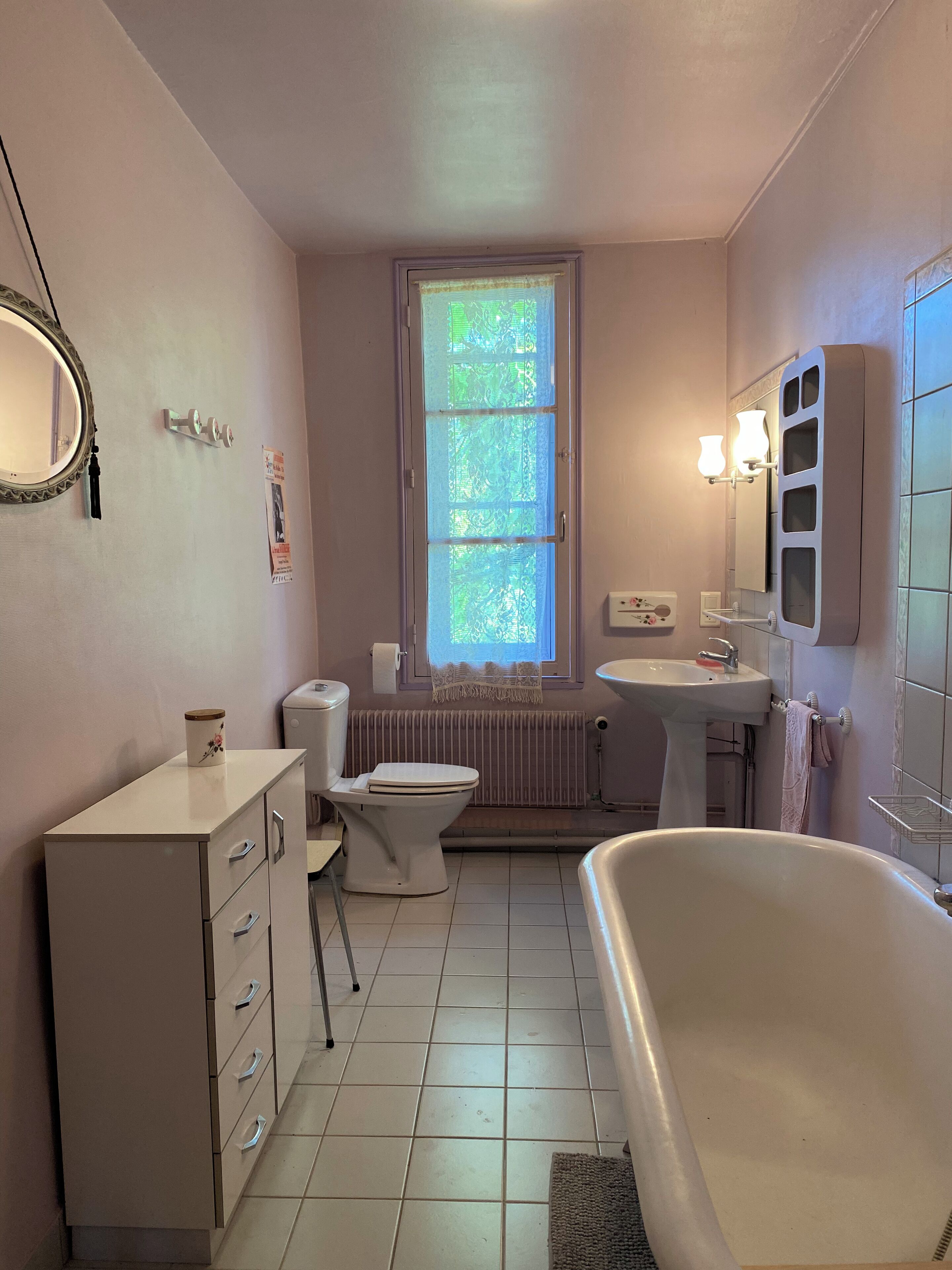 Secadora de cabello, jabón, papel de baño 