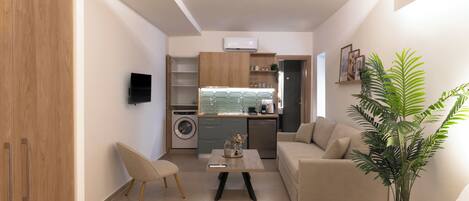 华丽开间套房, 1 张大床和 1 张沙发床, 无烟房, 厨房 | 起居区