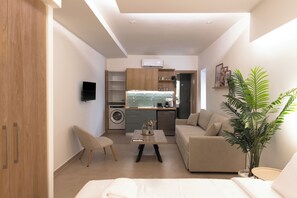 Deluxe Studio Suite, 1 Queen Bed, Non Smoking, Kitchen | Living area