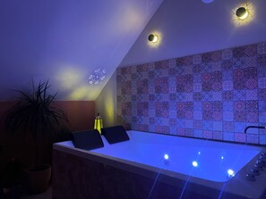 Shower, hair dryer, towels, soap - Medieval-themed accommodation; restored mansion with whirlpool bath (Sens)