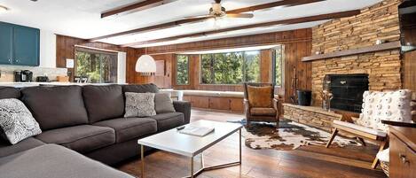 TV connectée, cheminée, espaces bureaux