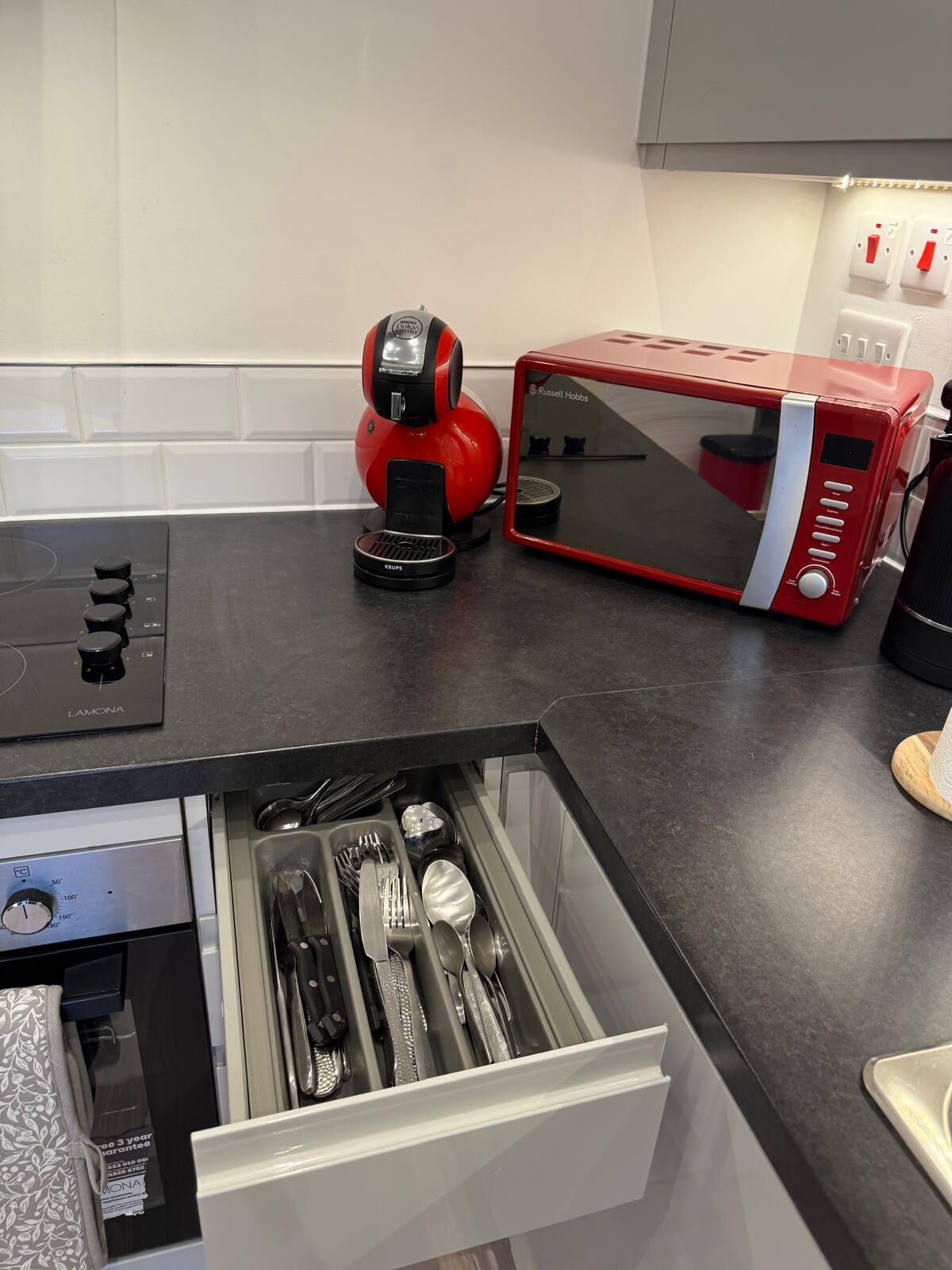 Microwave, oven, stovetop, dishwasher